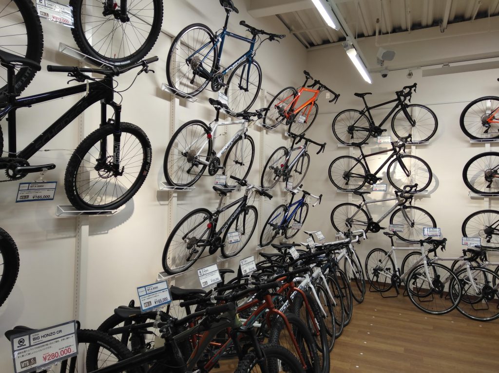 mont-bell店内自転車売り場